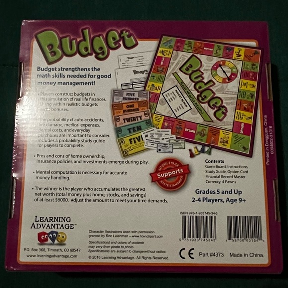 Budget Real World Math Board Game for Learning Math New - Picture 2 of 3